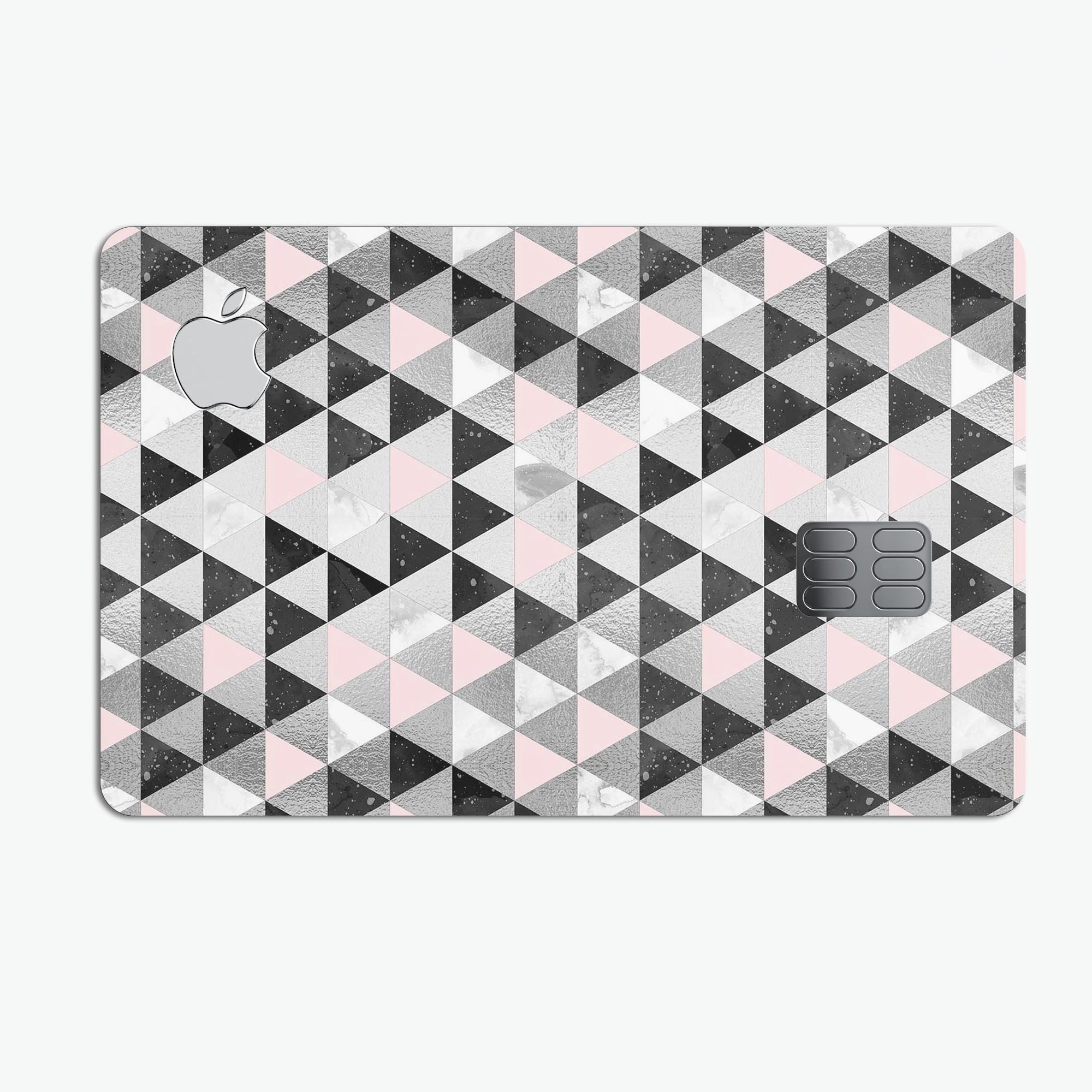 Karamfila Silver & Pink Marble V6 skin applied on an Apple Card, showcasing its stylish design and premium finish.